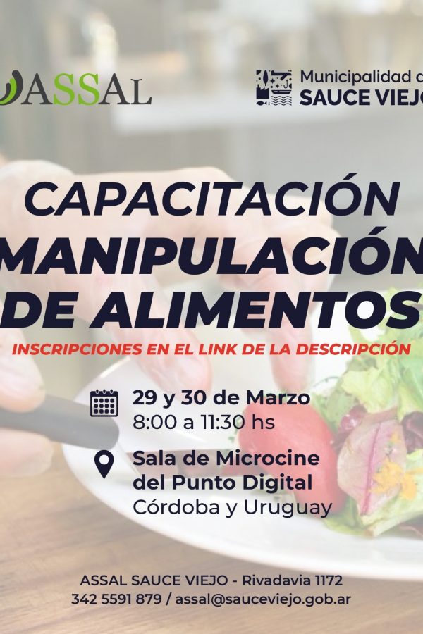 Se encuentran abiertas las inscripciones para capacitación de ASSAL en Alimentación Segura y Saludable
