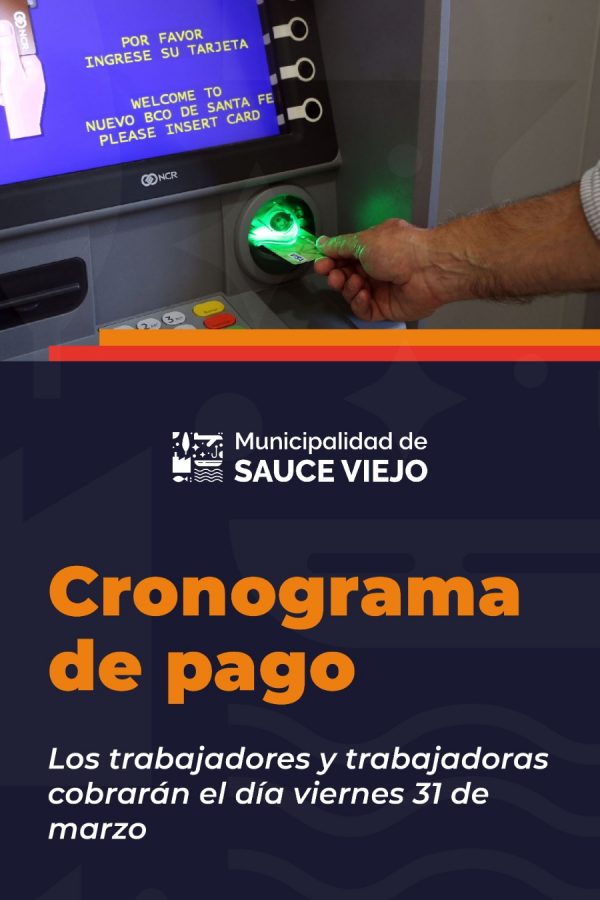 Cronograma de pago a los empleados municipales de Sauce Viejo