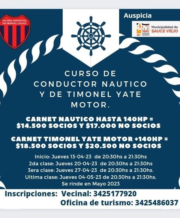 Curso de conductor Náutico y Timonel