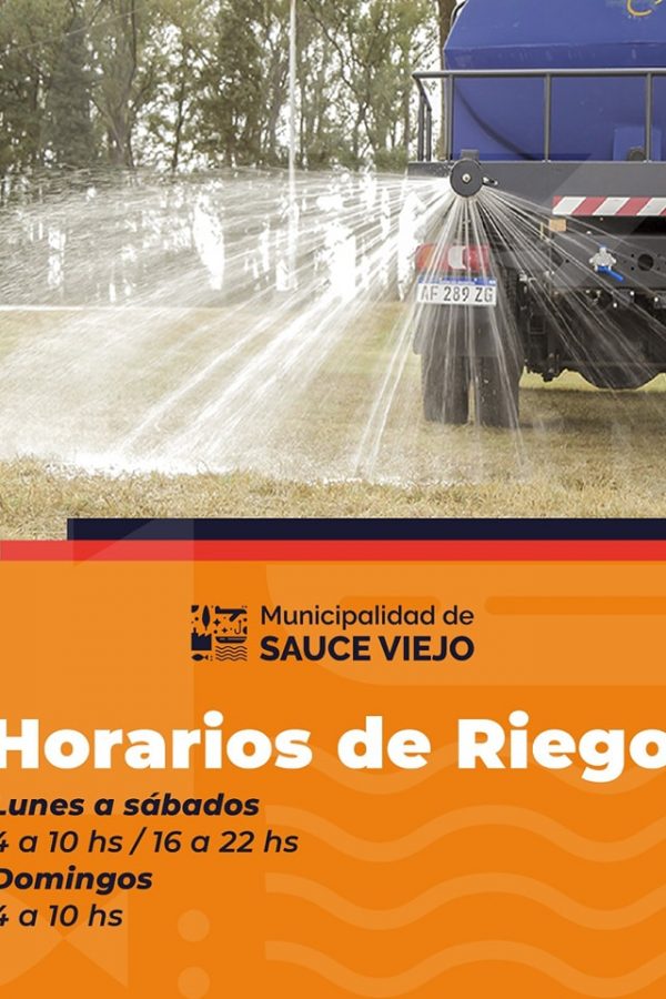 Días y horarios de riego en nuestra ciudad