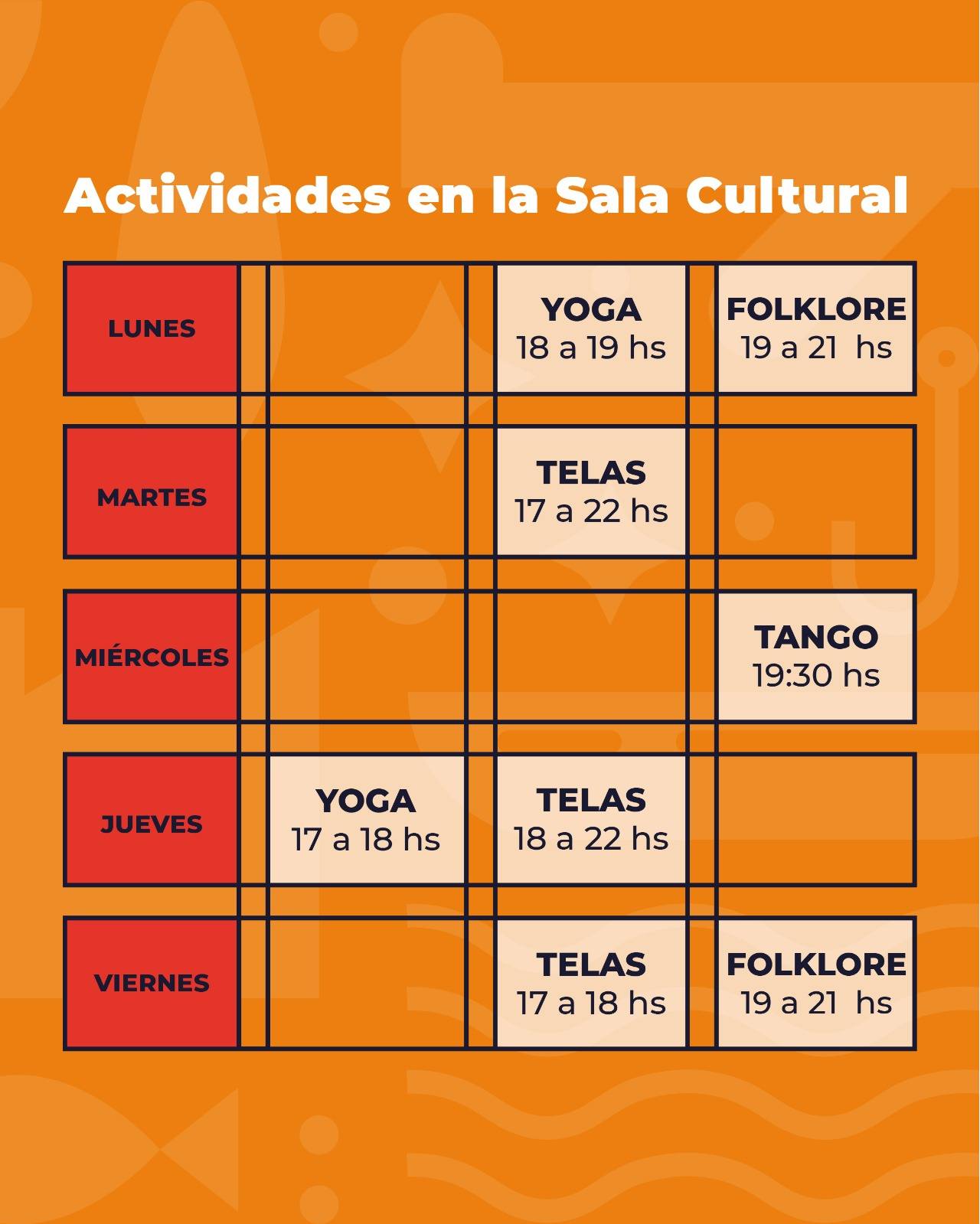 Actividades gratuitas en la Sala Cultural