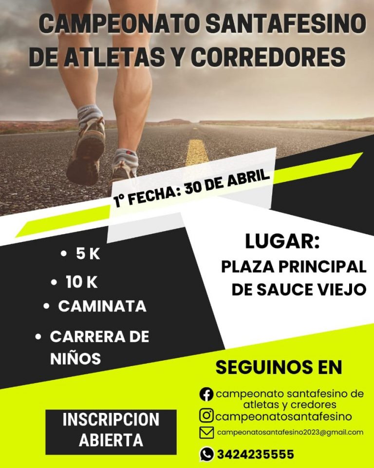 Sauce Viejo invita a participar del Campeonato Santafesino de Atletas y Corredores