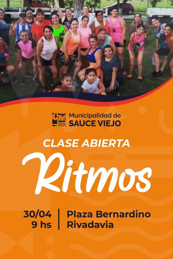 Clase abierta de ritmos en la plaza de Sauce Viejo para acompañar la maratón