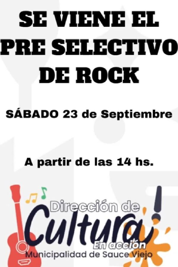 La Dirección de Cultura anuncia que está todo listo para vivir una jornada a puro rock! en el Espacio Recreativo Don Roque.