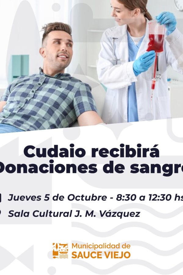 SAUCE VIEJO: CUDAIO RECIBIRÁ DONACIÓN DE SANGRE EN LA EXPO SALUD