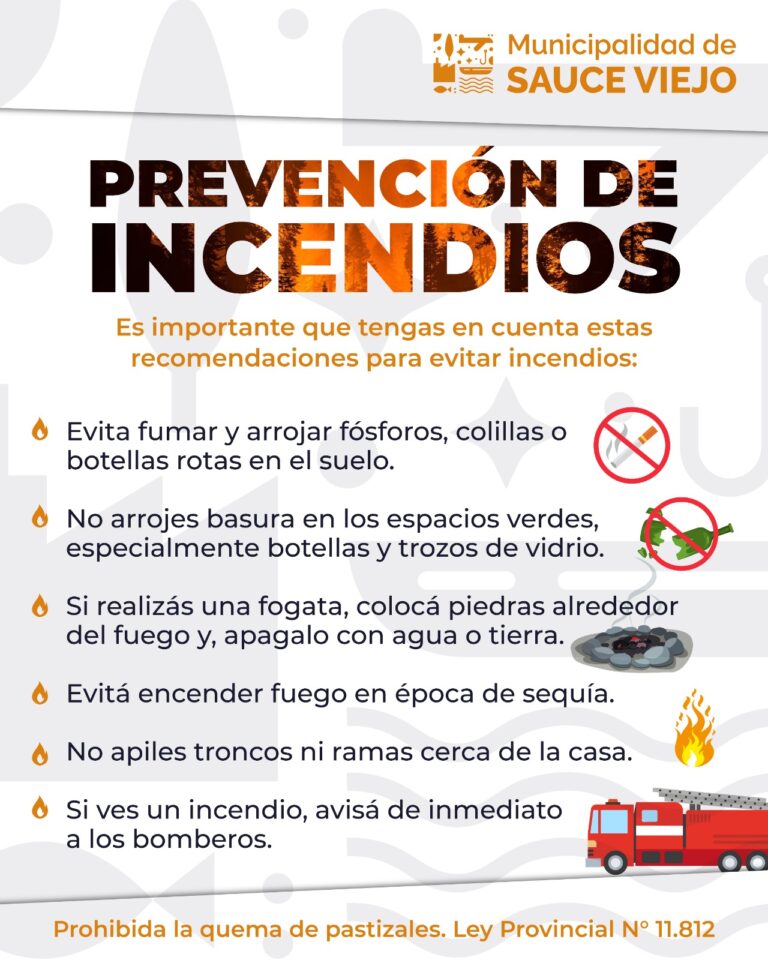 ¿SABÉS QUE SI ESTAMOS ATENTOS A LAS RECOMENDACIONES, ENTRE TODOS/AS PODEMOS PREVENIR INCENDIOS?