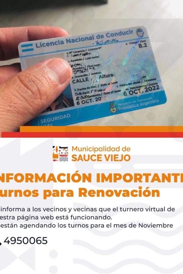 ¿TENÉS QUE RENOVAR TU LICENCIAS DE CONDUCIR? INFORMACIÓN IMPORTANTE