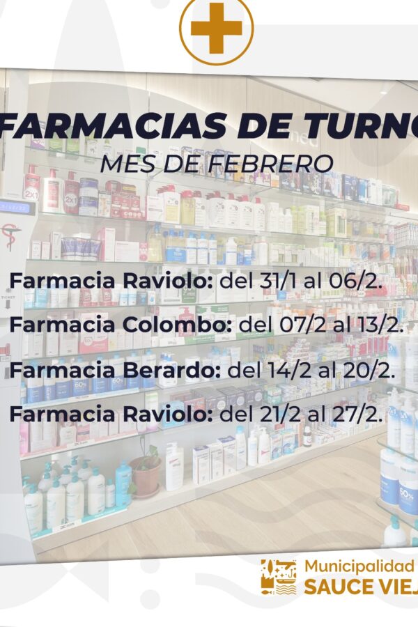 FARMACIAS DE TURNO MES FEBRERO-MARZO
