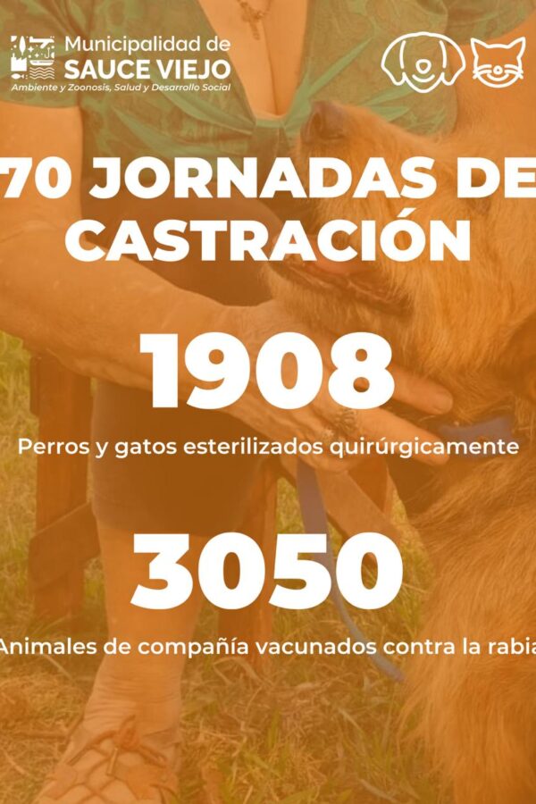 SE CUMPLEN LAS 70 JORNADAS DE CASTRACIÓN QUIRÚRGICA GRATUITAS EN SAUCE VIEJO