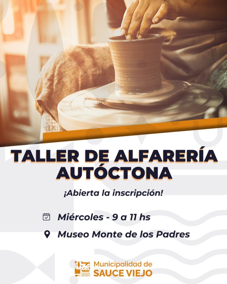 ¡NO TE PIERDAS LA OPORTUNIDAD DE SUMARTE AL TALLER DE ALFARERÍA!