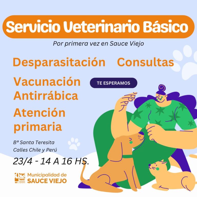 POR PRIMERA VEZ EN SAUCE VIEJO SE BRINDARÁ SERVICIO VETERINARIO BÁSICO