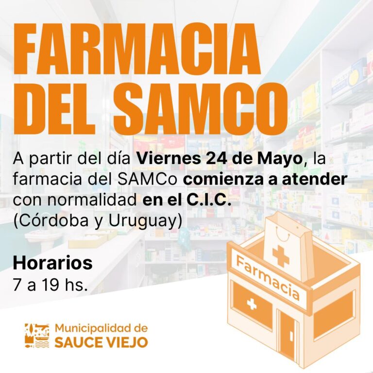 La FARMACIA DEL SAMCO reinicia su atención a los vecinos