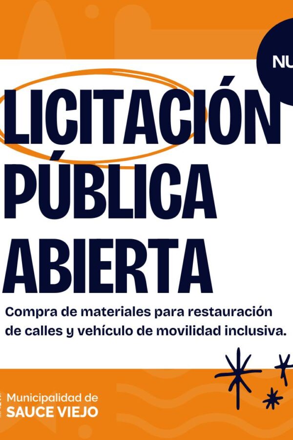 LA MUNICIPALIDAD ABRE DOS LICITACIONES PÚBLICAS PARA MATERIALES DESTINADOS A LA RESTAURACIÓN DE CALLES Y MOVILIDAD INCLUSIVA.