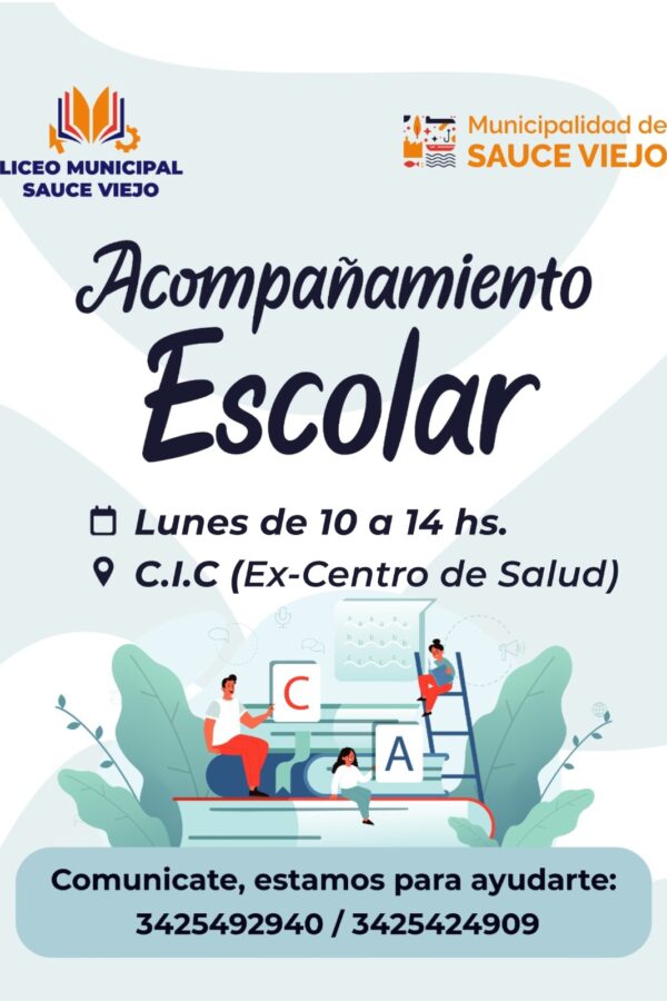 INSCRIPCIONES ABIERTAS PARA EL TALLER MUNICIPAL DE ACOMPAÑAMIENTO ESCOLAR