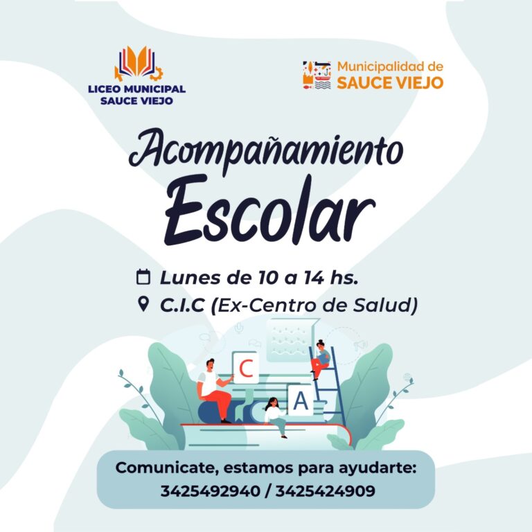 INSCRIPCIONES ABIERTAS PARA EL TALLER MUNICIPAL DE ACOMPAÑAMIENTO ESCOLAR
