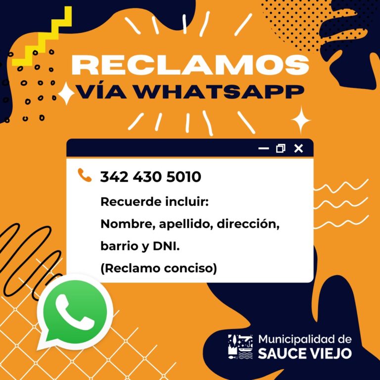 RECLAMOS VÍA WHATSAPP