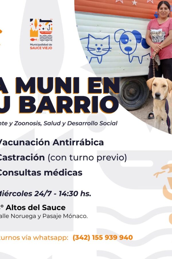 «LA MUNI EN TU BARRIO»: OTRA JORNADA DE CERCANÍA, EL MIÉRCOLES EN ALTOS DEL SAUCE