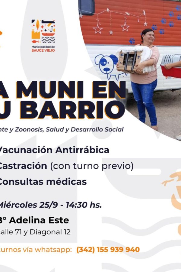 «LA MUNI EN TU BARRIO»: EL MIÉRCOLES 6/11 EN BARRIO ADELINA ESTE