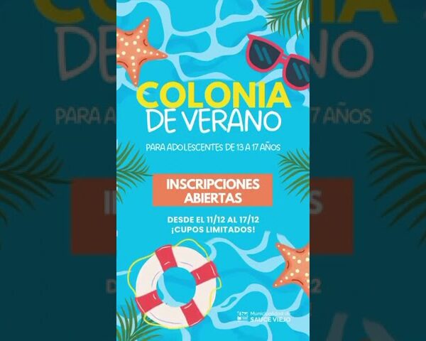 ATENCIÓN: ABRIERON LAS INSCRIPCIONES PARA LAS COLONIAS DE VACACIONES
