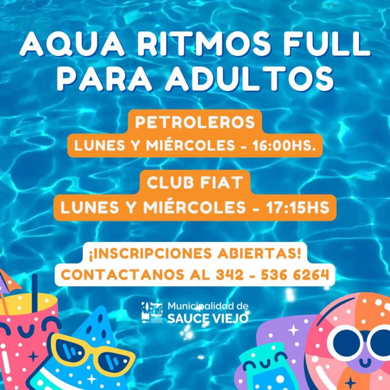SE VIENE AQUAGYM PARA ADULTOS MAYORES EN SAUCE VIEJO