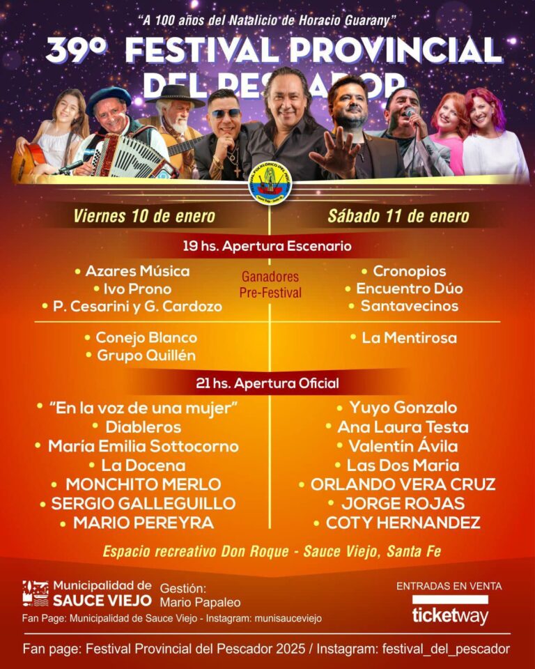 39° FESTIVAL PROVINCIAL DEL PESCADOR – TODA LA GRILLA ACÁ