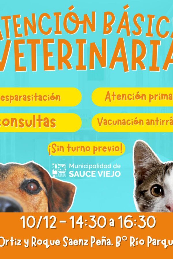 ATENCIÓN BÁSICA VETERINARIA EN BARRIO RÍO PARQUE JARDÍN