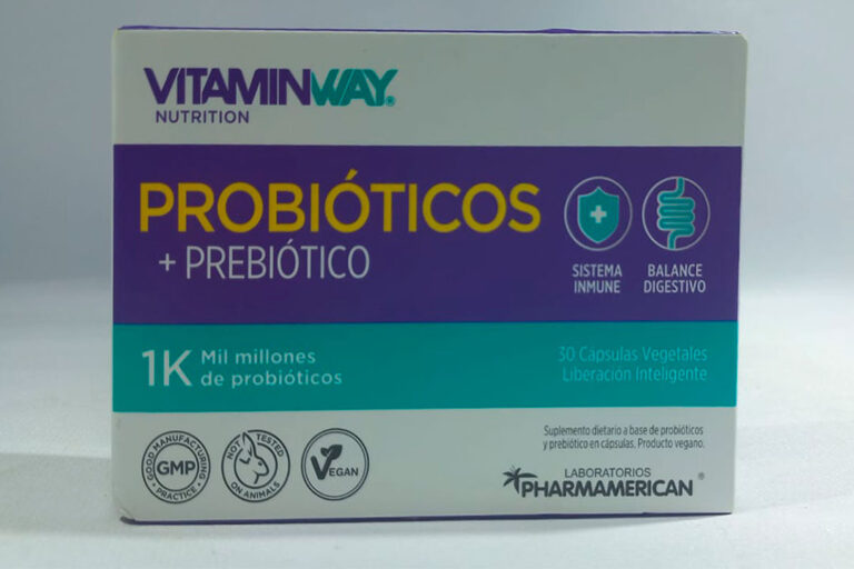 Suplemento dietario a base de probióticos y prebióticos en cápsulas marca Vitaminway