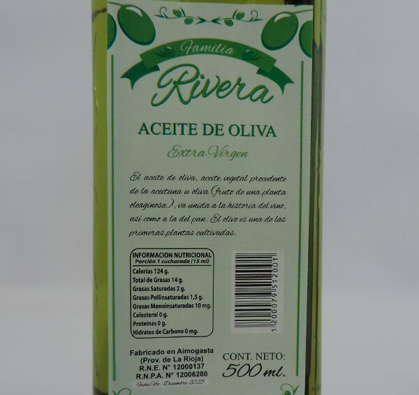 Aceite de Oliva Extra Virgen marca Familia Rivera
